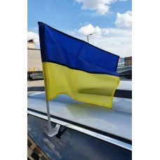 флаг "УКРАИНА" (ткань нейлон) на Автомобиль (30см*40) с креплением