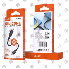 кабель для зарядки Avantis  Type-C - Type-C,  1м, черный, круглый силиконовая оплетка, PD, 60W