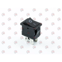 тумблер-кнопка (20х15мм) 2пол. 4конт. чорна