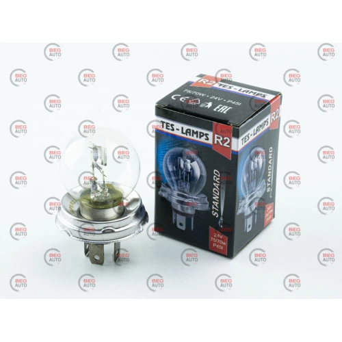 лампа  R2  прост. в фару  24V 75-70 W Tes-Lamps