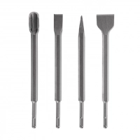 набор зубил по бетону, камню 4шт SDS-plus 40*250, 21*250, 23*250, 250 мм Intertool
