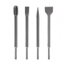 набор зубил по бетону, камню 4шт SDS-plus 40*250, 21*250, 23*250, 250 мм Intertool