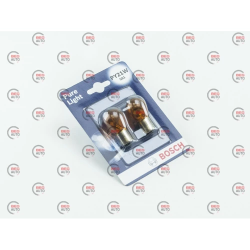 лампа  A 12V 21W BOSCH Yellow зміщений цоколь (2шт)