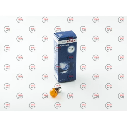 лампа  A 12V 21W BOSCH Yellow зміщений цоколь