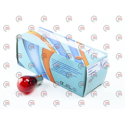 лампа  A 12V 21W КВАНТ RED смещен. цоколь