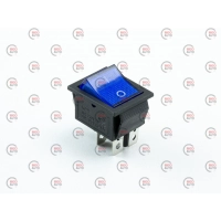 тумблер-кнопка (30х25мм) 2пол. 4конт. синя