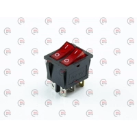 тумблер-кнопка подвійна 2пол. 6конт. червона+червона
