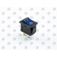 тумблер-кнопка (20х15мм) 2пол. 3конт. синя 220V