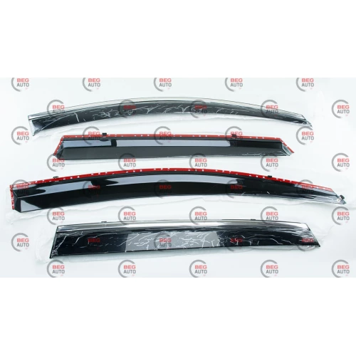 ветровик Honda CR-V 2012–2016 (скотч) TopVisor  c хром молдингом
