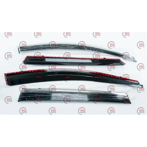 ветровик Honda CR-V 2016-2022  (скотч) TopVisor  c хром молдингом