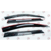 вітровик Hyundai Santa Fe 2012-2018 (скотч) TopVisor  з хром. молдингом
