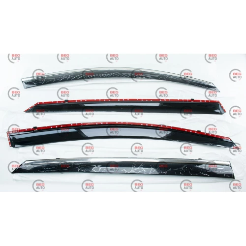 ветровик Kia Optima / K5 2011-2015 (скотч) TopVisor  c хром молдингом