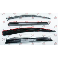 ветровик Kia Sorento 2014-2020 (скотч) TopVisor  c хром молдингом
