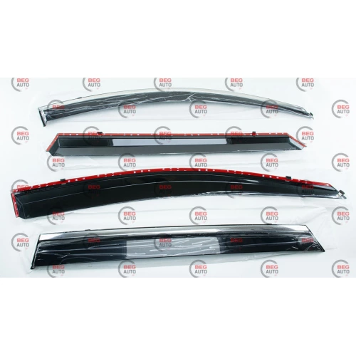ветровик Kia Sorento 2014-2020 (скотч) TopVisor  c хром молдингом