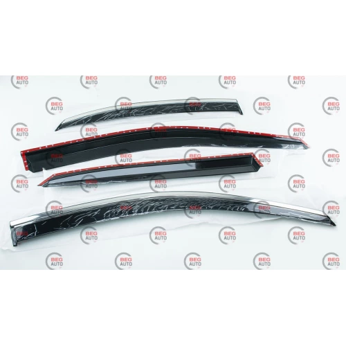 ветровик Lexus RX III 350 2009-2015 (скотч) TopVisor  c хром молдингом