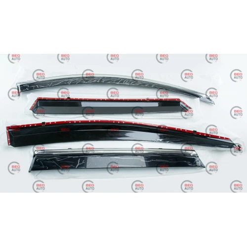 ветровик Renault Kadjar 2015-2022  (скотч) TopVisor  c хром молдингом