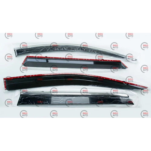 ветровик Subaru Outback/Legasy 2015->  (скотч) TopVisor  c хром молдингом