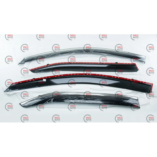 ветровик Toyota Camry XV 40 2006-2011 (скотч) TopVisor  c хром молдингом