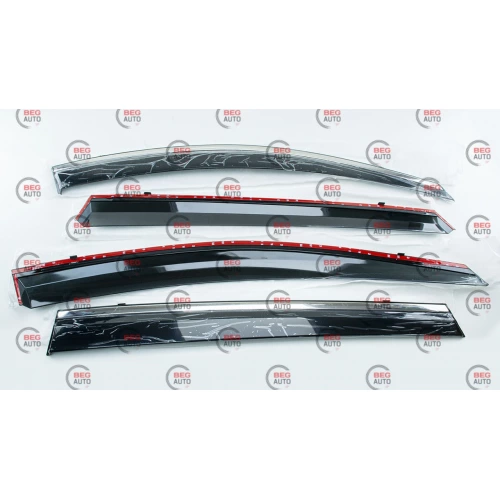 ветровик Toyota RAV 4 IV 2013-2018  (скотч) TopVisor  c хром молдингом