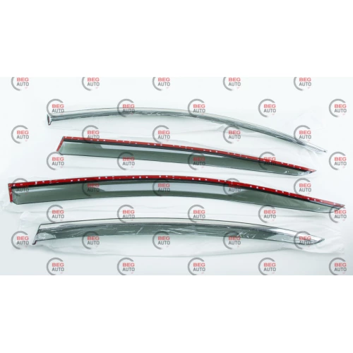 ветровик Volkswagen Passat B6/B7 сед 2005-2014 (скотч) TopVisor  c хром молдингом