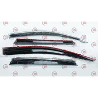 ветровик Volkswagen Touareg 2010-2018 (скотч) TopVisor  c хром молдингом