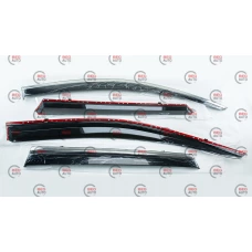 вітровик Volkswagen Touareg 2010-2018 (скотч) TopVisor  з хром. молдингом