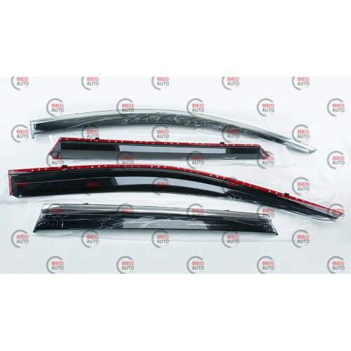 ветровик Volkswagen Touareg 2010-2018 (скотч) TopVisor  c хром молдингом