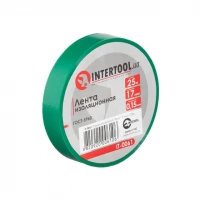 стрічка ізоляційна 25м х 17мм х 0,15мм зелена Intertool