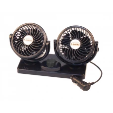 вентилятор подвійний 12 V (2 х d 4" - 10,4 см) на стійці, дві швидкості Lavita