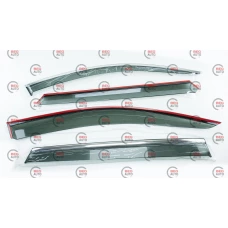 ветровик Audi Q7 2015-2020 (скотч) TopVisor  c хром молдингом