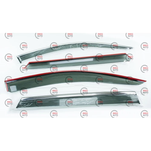 ветровик Audi Q7 2015-2020 (скотч) TopVisor  c хром молдингом