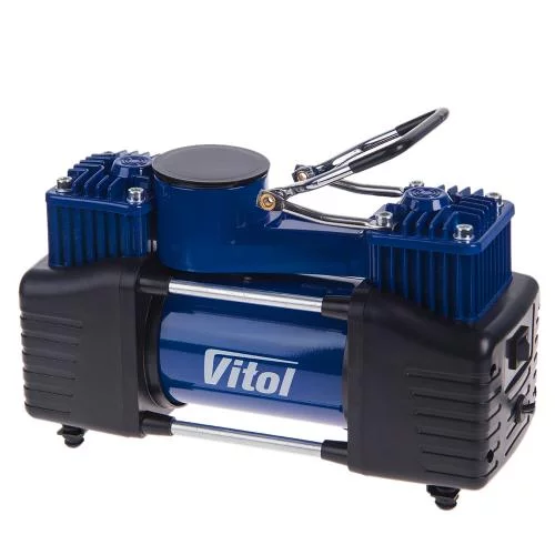 компрессор 2 цилин Vitol  300W/10атм/90л/25А/5м шланг спирал с ман. и дефлятором/клемы