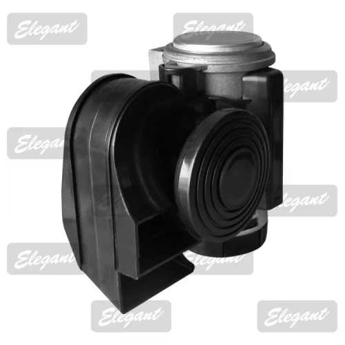 сигнал возд. улитка Nautilus compaсt 12V с компр.2 тона черный Elegant