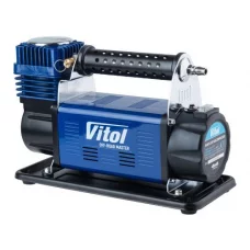 компресор Vitol  10атм/160л/50А/7м шланг спіраль з манометром та дефлятором/клеми/насадки/кейс