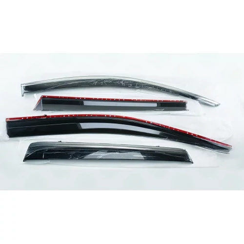 ветровик Volkswagen Touareg 2010-2018 (скотч) TopVisor  c хром молдингом