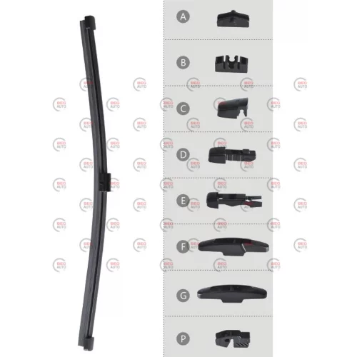 щітка склоочисника заднього CARWAY безкаркасна  FLAT REAR  275мм (+ 8 адап.)