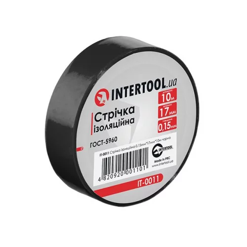 ізоляційна стрічка 10м х 17мм х 0,15мм чорна Intertool
