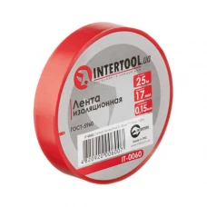 изолента 25м х 17мм х 0,15мм красная Intertool