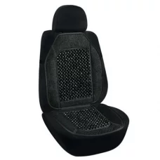накидка на сиденье Elegant  круглая массажная косточка, лён 47х100см черная