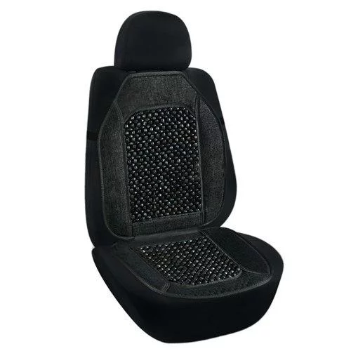 накидка на сидіння Elegant  кругла масажна кісточка, льон 47х100см чорна