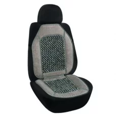 накидка на сиденье Elegant  круглая массажная косточка, лён 47х100см серая