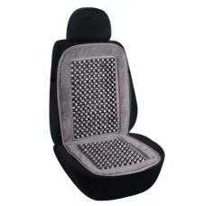 накидка на сиденье Elegant  круглая массажная косточка, велюр 41,5х89см серая