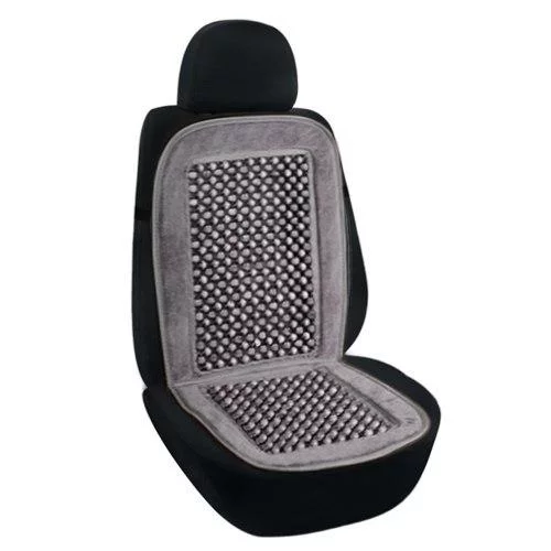 накидка на сидіння Elegant  кругла масажна кісточка, велюр 41,5х89см сіра