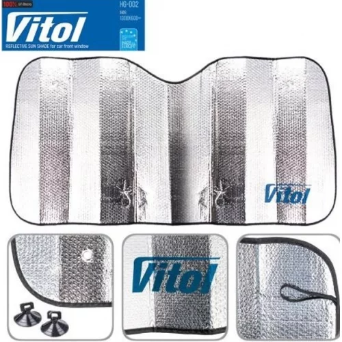 шторка солнцезащитная зеркальная Vitol (130x60см) S