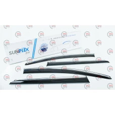 ветровик Hyundai Tucson 2015-2021 (скотч) Sunplex  c хром молдингом