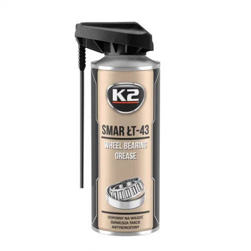 смазка  литиевая аэрозоль K2 Smar LT-43 Whell Bearing Grease 400мл для подшипников