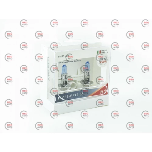 лампа  H1 12V 55 W MTA Super White +50% (2шт)