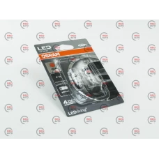 Лампа LED БЦ 12V W5W (W2,1x9,5d) T10 RED  1W 1000K OSRAM