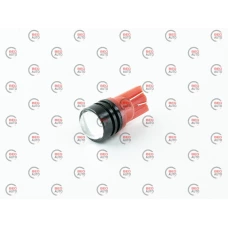Лампа LED БЦ 12V W5W (W2,1x9,5d) T10 RED  1,5W с линзой