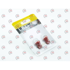 Лампа LED БЦ 12V W5W (W2,1x9,5d) T10 RED  4-диода
